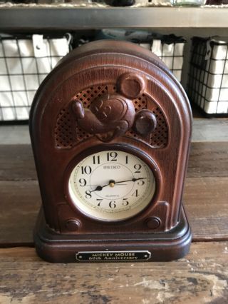 Vintage Disney Seiko Mickey Mouse 60th Anniversary Alarm Clock