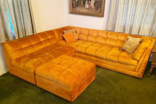 Adrian Pearsall Orange Sofa 1960 