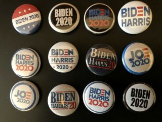 Joe Biden Set Of 12 Presidential Campaign Buttons 2020 Kamala Harris 1 - Inch Usa