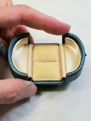 Vintage Snap Closure Ring Box - Bailey Banks & Biddle Jeweler Teal Faux Leather