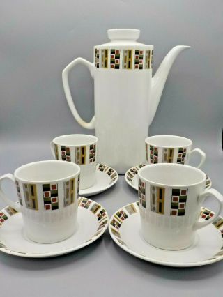 Vtg Mid Century Modern Coffee Tea Set Pot Cups & Saucers Alfred Meakin Random