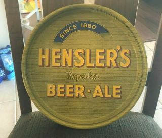 Stunning Vintage Hensler Beer - Brewing Co 13 " Metal Tray Newark Nj