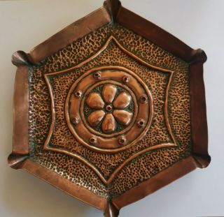 Antique Arts And Crafts Movement Copper Tray