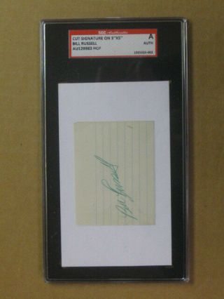 Vintage 1958 Bill Russell Autographed Signed Notebook Page Sgc Cert