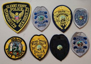 8 Different Idaho Police Patches