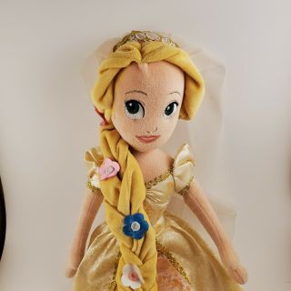 Disney Store Princess Tangled Rapunzel Bride Wedding Plush Doll 20”