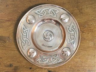 Antique Celtic Arts & Crafts Scottish School Copper Dish - C.  1910 - 1920