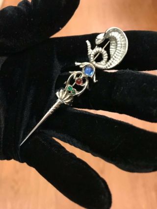 Vintage Hattie Carnegie Cobra Sword Egyptian Revival Brooch Pin
