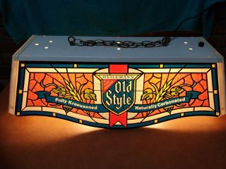 Old Stock Rare Vintage Old Style Beer Pool Table Light Stained Glass Look