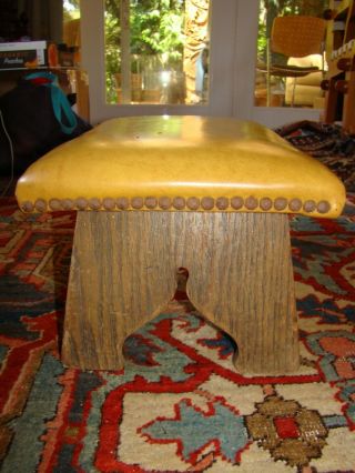 Antique Oak Arts Crafts Foot Stool,  Ottoman,  Foot Rest