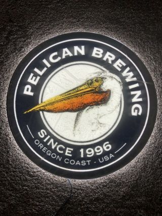 Pelican Brewing Beer Back Bar Light Up Led Advertising Sign Game Room Oregon