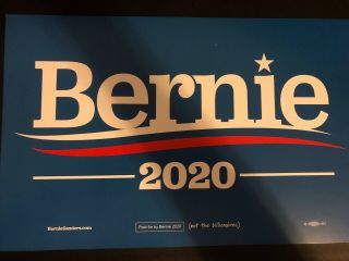 Bernie Sanders For President 2020 Official Campaign Rally Sign Poster Blue