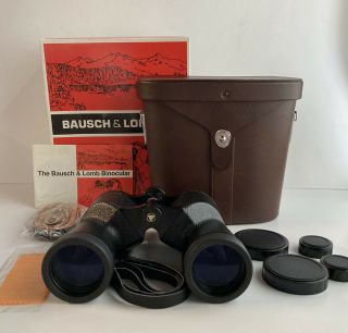 Vintage Bausch & Lomb 10x50 Binoculars 61 - 2040 Discoverer W/ Leather Case