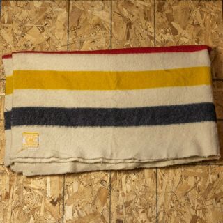 Vintage Hudson’s Bay Multi - Stripe 4 Point Wool Blanket