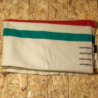 Vintage Hudson’s Bay Multi - Stripe 4 Point Wool Blanket 3