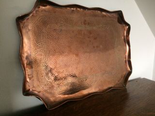 Arts & Crafts Large Copper Tray Eustace Brothers 1930s Vintage Art Deco Antique