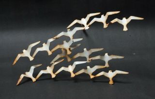 Mcm 1989 Signed Curtis Jere Flock Of Birds Sculpture Mid Century Modern No Res.