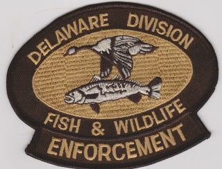 Older Style Brown Delaware Fish & Wildlife Enforcement Game Warden Police Patch