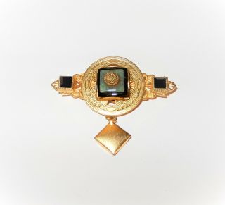 Vintage Natasha Stambouli Gold Plated Etruscan Style Brooch