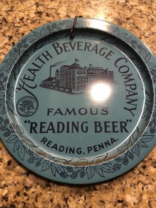Health Beverage Company Famous “reading Beer” Tray Vintage