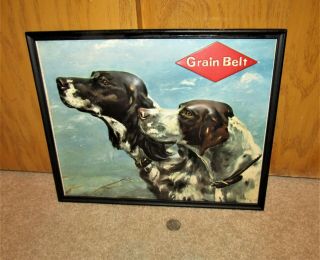 Grain Belt Beer Hunting Dogs Vacuum - Formed Framed Sign Minnesota