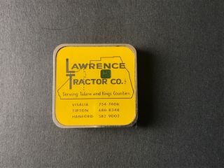 Vintage Barlow Yellow John Deere Tape Measure Visalia Tipton Hanford Calif