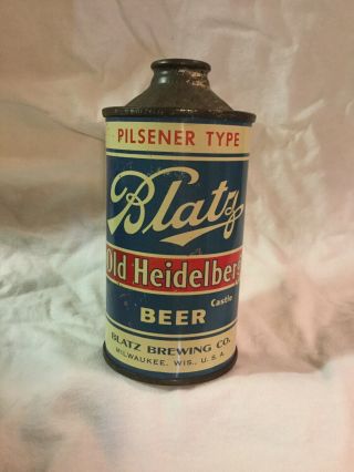 1/1 Blatz Old Heidelberg Castle Beer Cone Top Beer Can “nice”