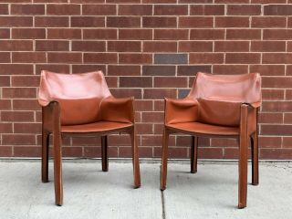 Cassina Cab Arm Chair,  Leather (pair)