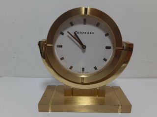 Vintage Tiffany & Co Brass Desk Clock - 4 Inch - Nr