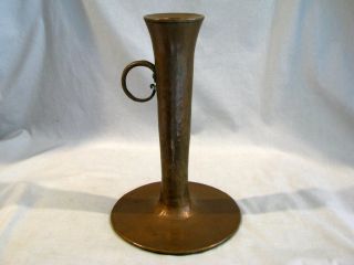 STICKLEY BROTHERS HAMMERED COPPER ARTS & CRAFTS CANDLE HOLDER STAND - 178 2