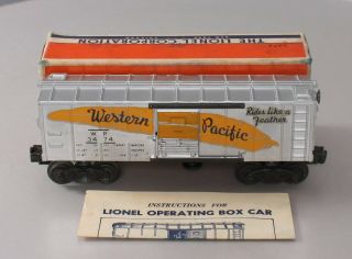 Lionel 3474 Vintage O Western Pacific Operating Boxcar Ex/box