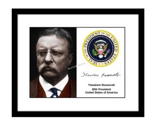 Theodore Roosevelt 8x10 Signed Photo Print President Seal Teddy Tr Autographed
