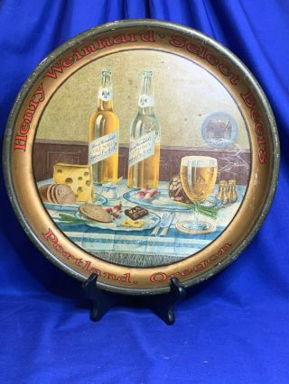 Pre - Prohibition Henry Weinhard Select Beers Tin Litho Food Scene Tray