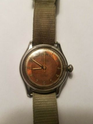 Vintage Orano Mens Military All Stainless Steel Case Watch