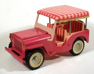 1962 Vintage Tonka Pressed Steel Toy Jeep Surrey No.  350 Pink Vehicle Extra