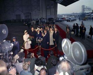 President John F.  Kennedy With Shah Of Iran At Arrival Ceremony 8x10 Photo
