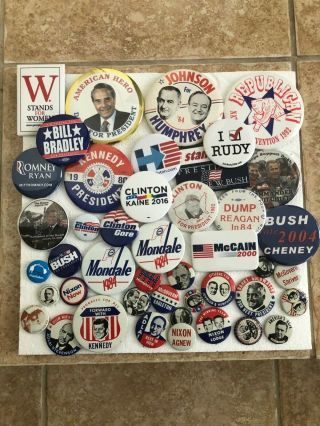 45 Presidential Election Pin Buttons