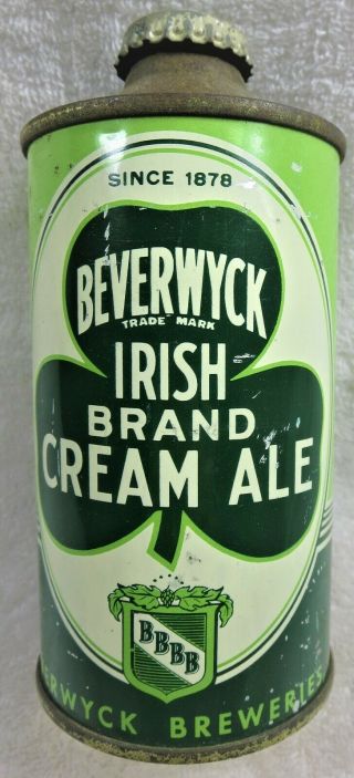Can Beverwyck Cream Ale 12 Oz.  Usbc 152 - 5 W/cap 1945 Albany Irtp Cone.  Us Only