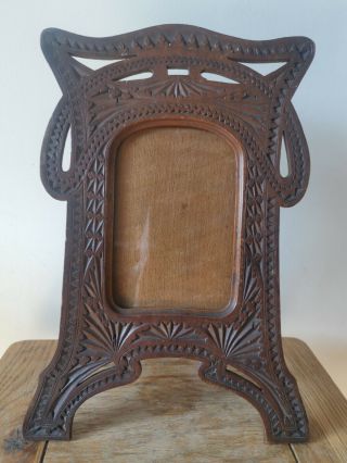 Antique Arts And Crafts Movement Wooden Photo Frame