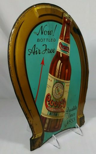 Old 1940 ' s Cook ' s Goldblume Beer Tin Sign FW Cook Evansville Indiana IN Back Bar 2