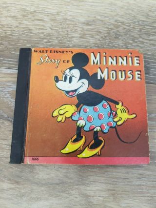 Vintage 1938 Walt Disney Story Of Minnie Mouse Book Old Children 
