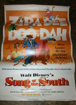 James Baskett Walt Disney Song Of The South Vintage Movie Poster 1972