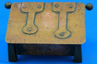 Antique Arts And Crafts Copper Riveted Box,  Trinket Box