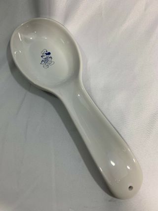 Gourmey Mickey Mouse Disney Ceramic Spoon Holder White Blue 9.  5” 3