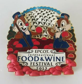 Disney Chip & Dale 2013 Food & Wine Festival Epcot Cherries Limited Release Pin