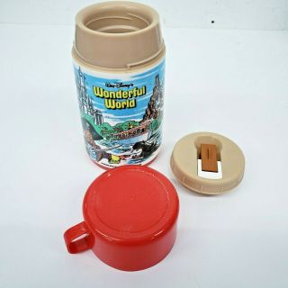 Vintage 1980 Aladdin Walt Disney Wonderful World Thermo Bottle Thermos Made Usa