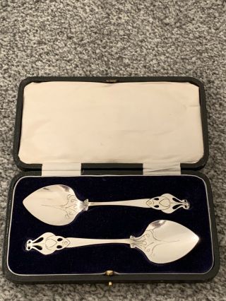 Guild Of Handicraft Style Arts & Crafts Silver Plated Spoons In Case