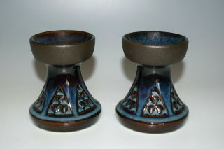 Mcm Soholm Stentoj Denmark Pottery Candle Holders By Einar Johansen