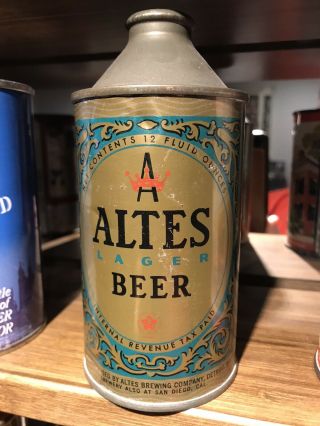Altes Lager Beer Irtp High Profile Cone Top Beer Can.