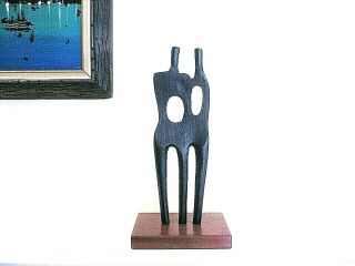 Mid Century Modern Brutalist Abstract Figurine Metal Sculpture